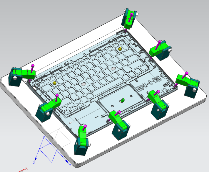 笔记本键盘外壳测量螺丝孔位置度检具模型