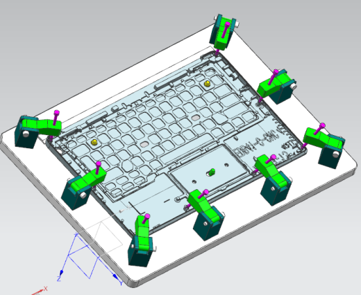 笔记本键盘外壳测量螺丝孔位置度检具模型缩略图
