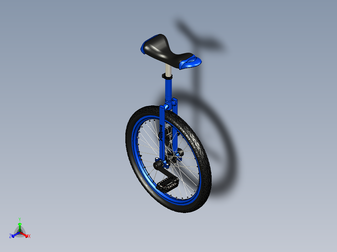 B2003979-单轮自行车独轮车主视图