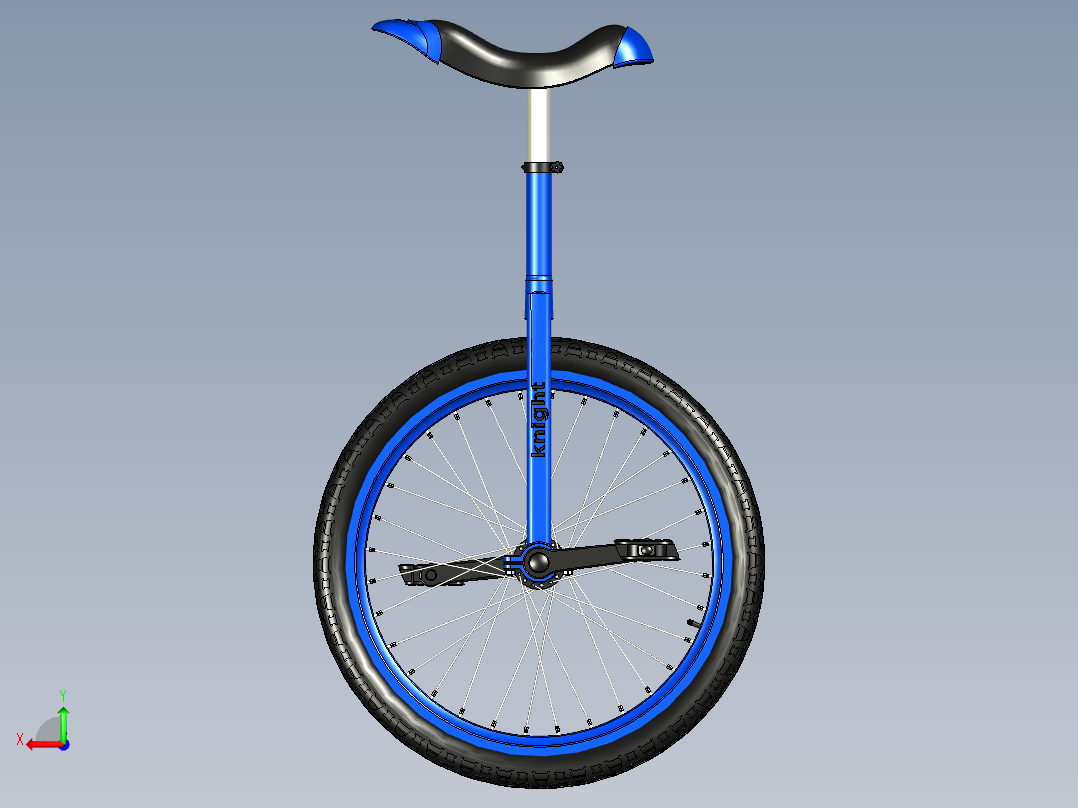 B2003979-单轮自行车独轮车后视图