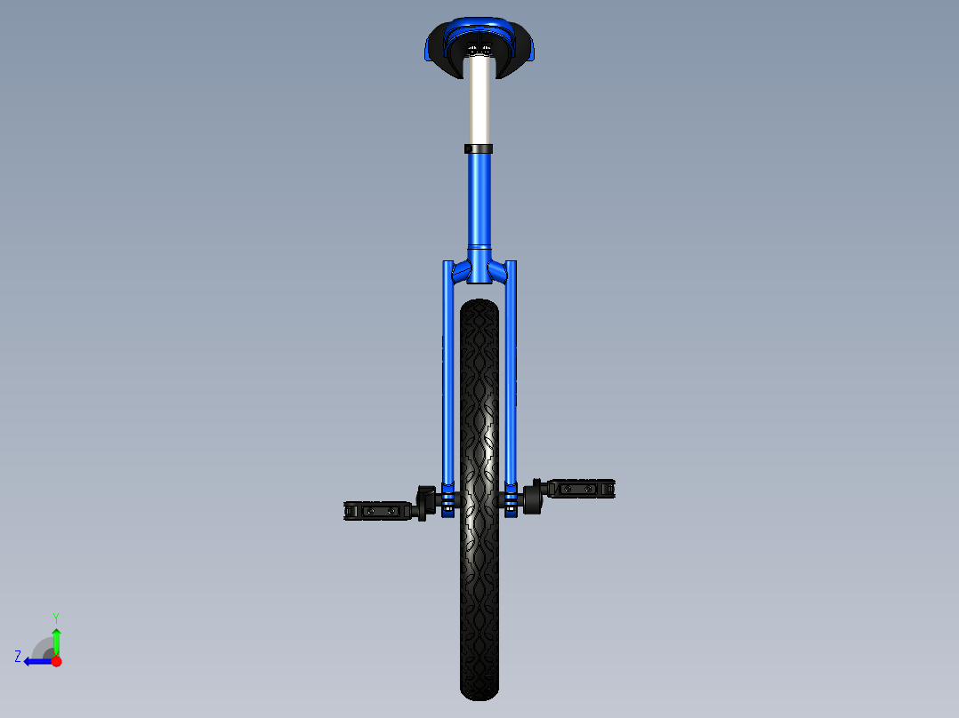 B2003979-单轮自行车独轮车右视图