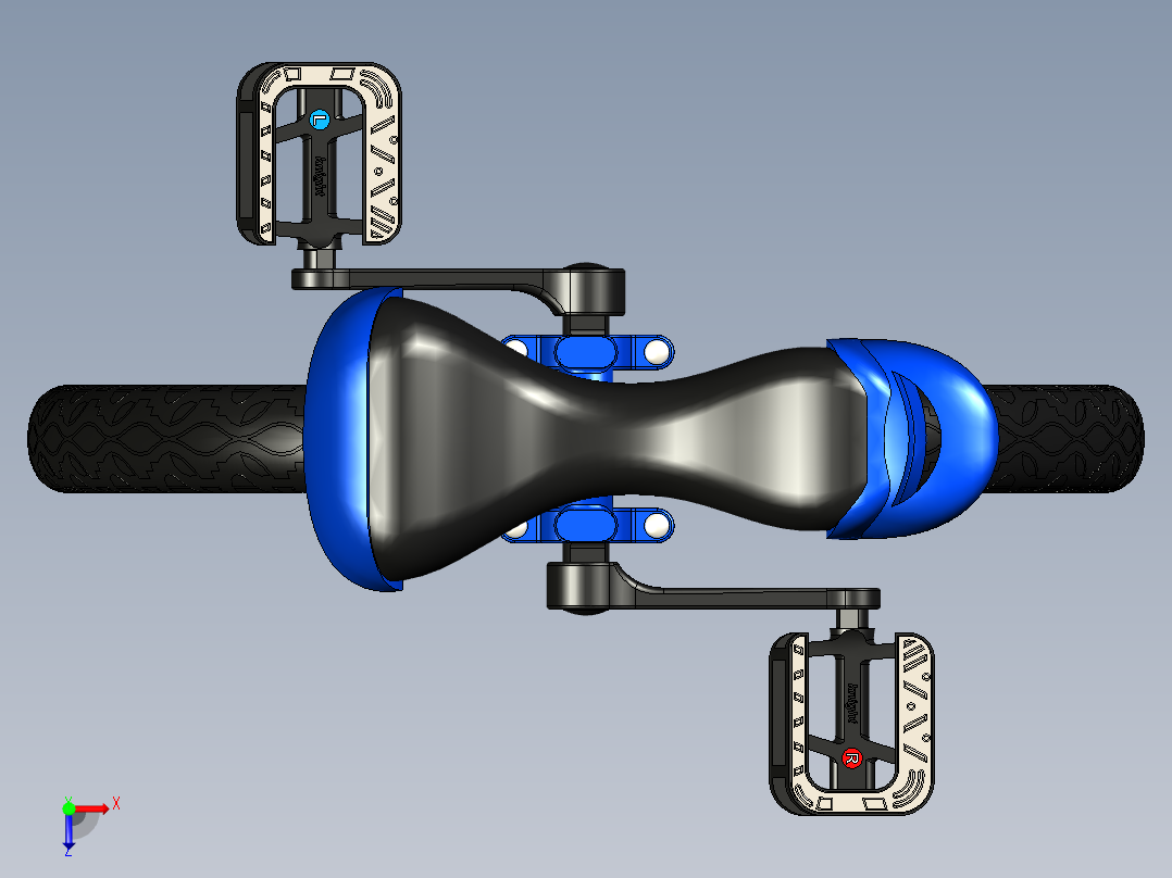 B2003979-单轮自行车独轮车俯视图