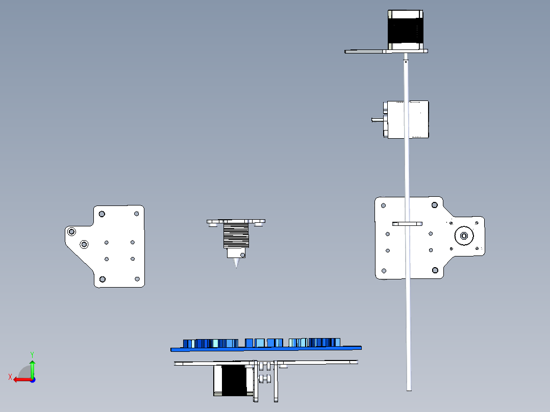 B3003836-XYZ三轴线运动组件后视图