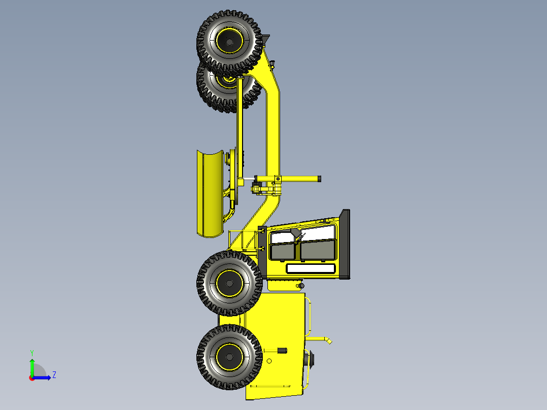 工程机械平地机左视图