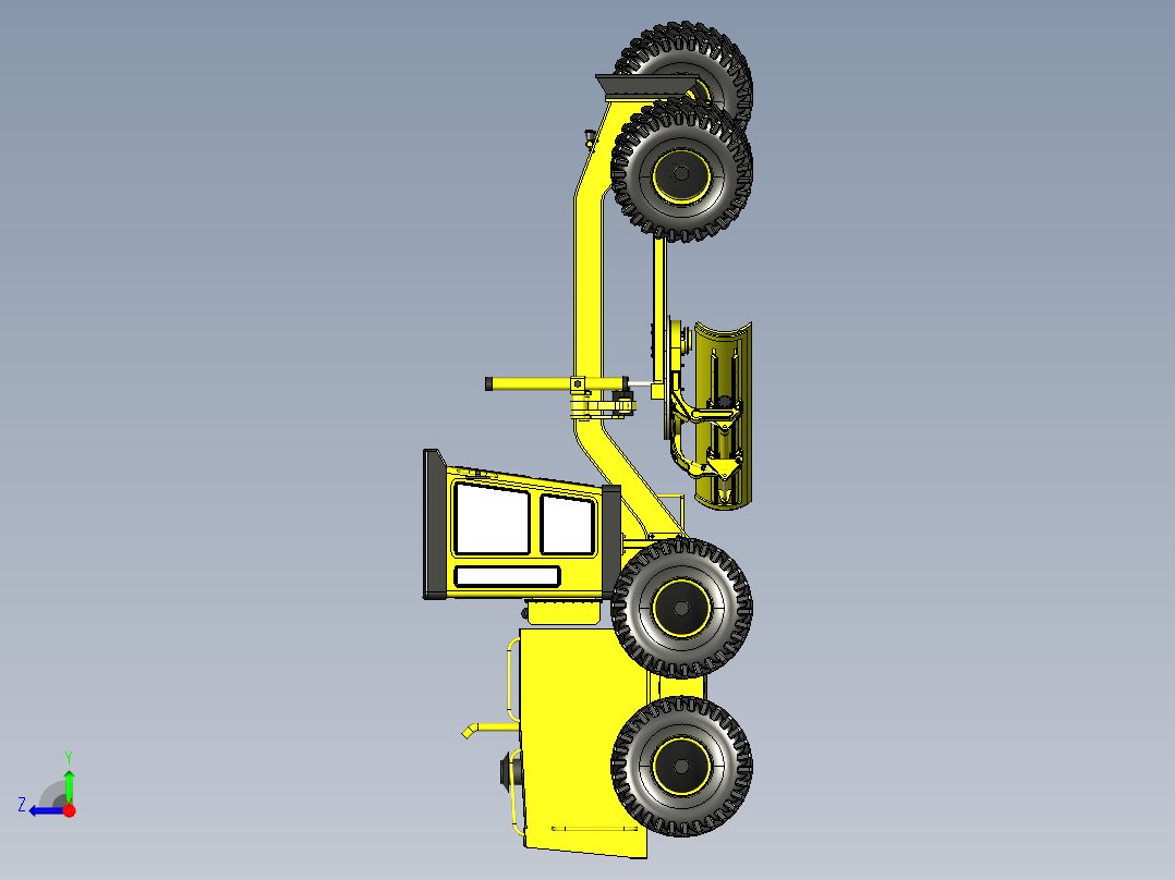 工程机械平地机右视图
