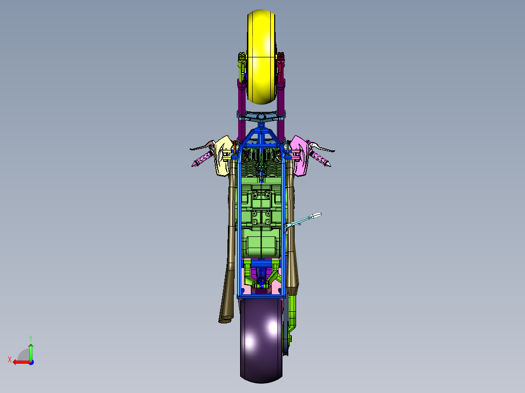 新复古美学的摩托车后视图