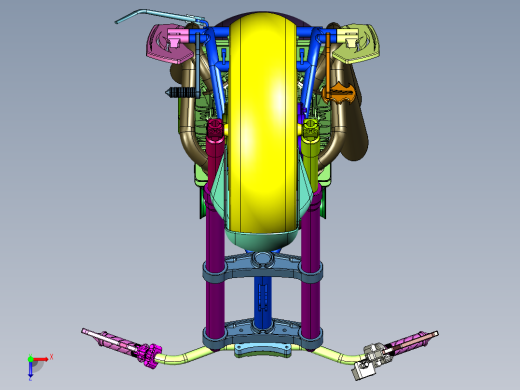 新复古美学的摩托车俯视缩略图
