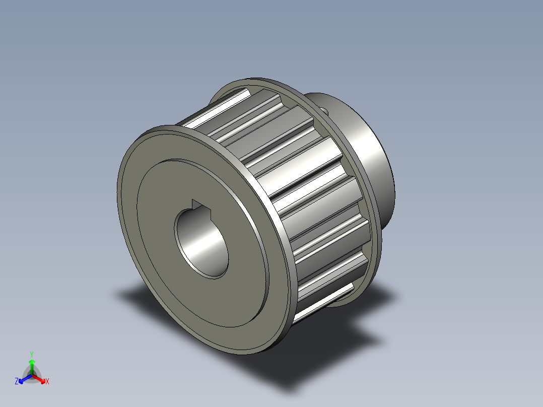 LJ-CJ-627同步轮EAJ21-L075-15-B-N-d14-MC90正等轴测图