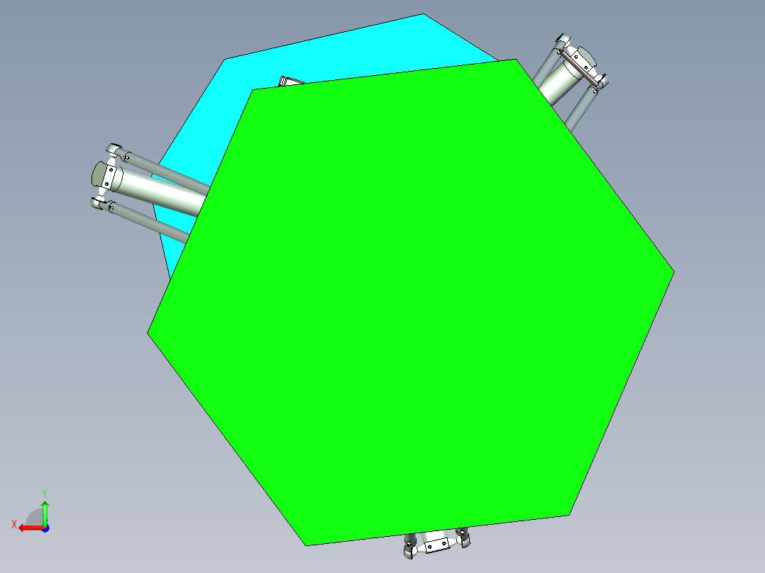 并联单轴机构设计后视图