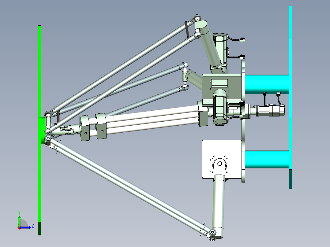并联单轴机构设计左视图