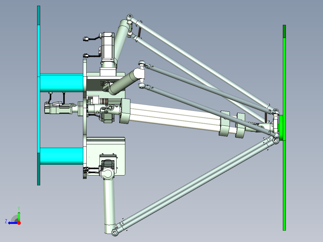 并联单轴机构设计右视图