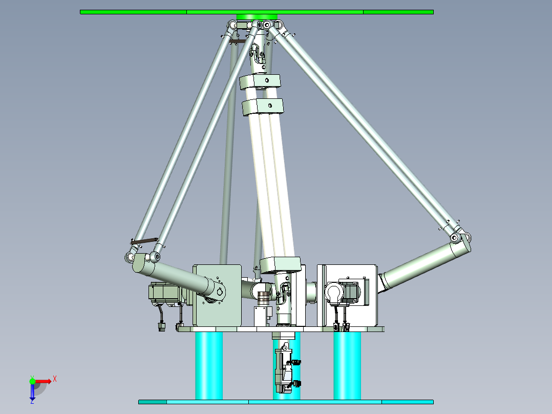 并联单轴机构设计俯视图