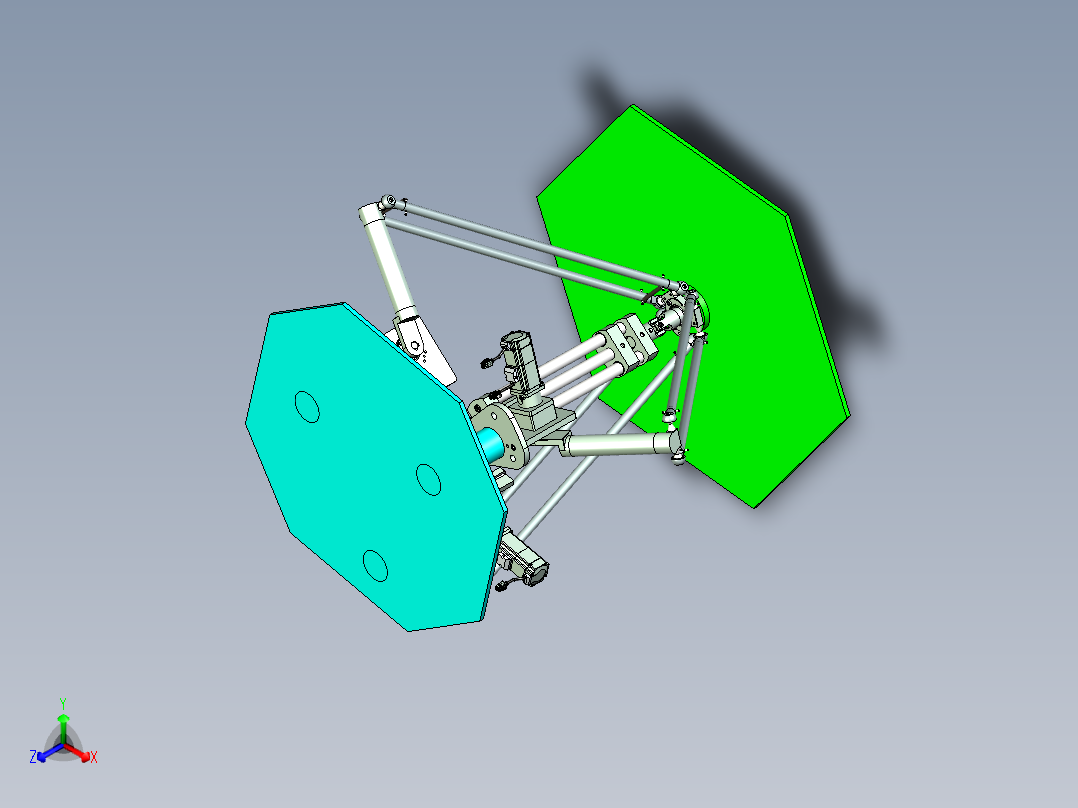 并联单轴机构设计正等轴测图