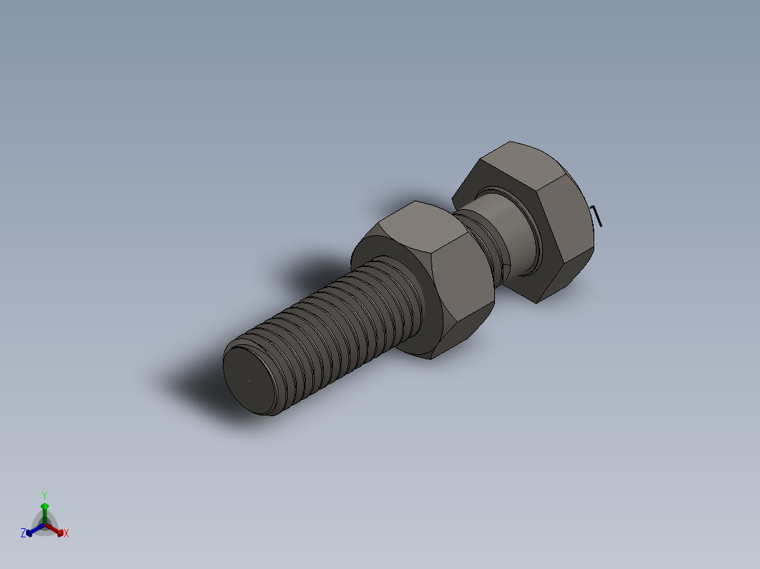 A0004038-六角螺栓和螺母 (M12 × 1.75 × 50)正等轴测图