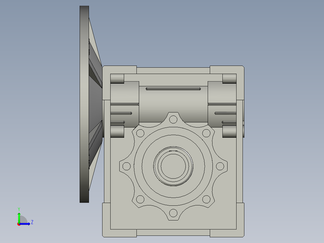 ANMRV030-090型蜗轮蜗杆减速机NMRV06310SS190B5B3YE2-11-4PBMG2_NMRV左视图