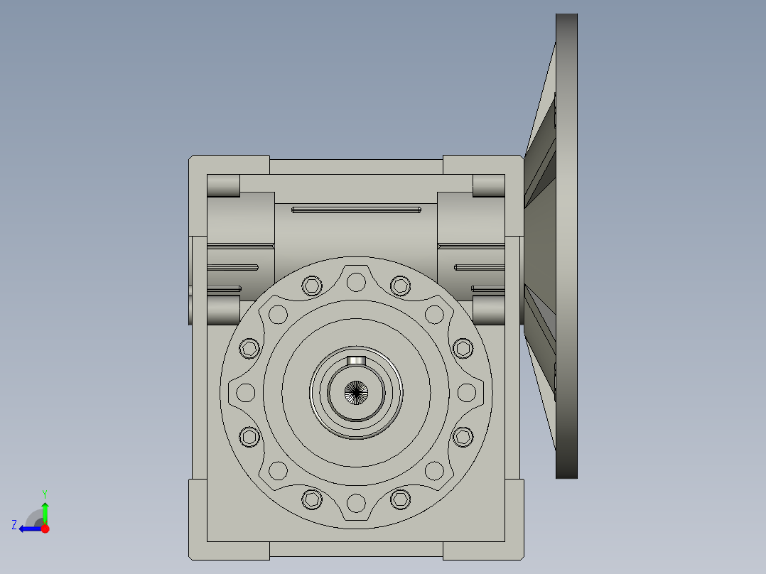 ANMRV030-090型蜗轮蜗杆减速机NMRV06310SS190B5B3YE2-11-4PBMG2_NMRV右视图
