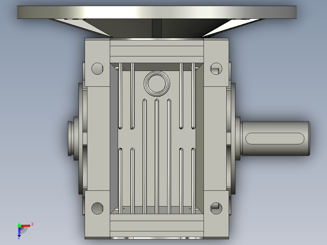 ANMRV030-090型蜗轮蜗杆减速机NMRV06310SS190B5B3YE2-11-4PBMG2_NMRV俯视图