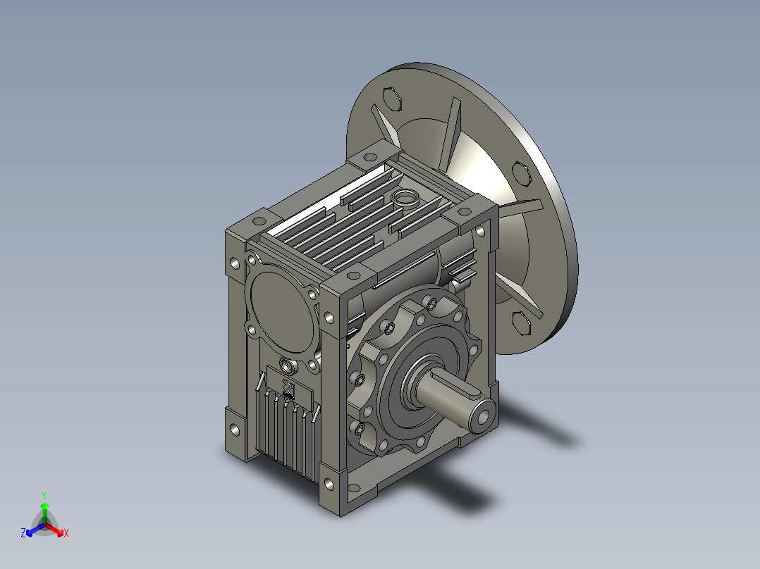 ANMRV030-090型蜗轮蜗杆减速机NMRV06310SS190B5B3YE2-11-4PBMG2_NMRV正等轴测图