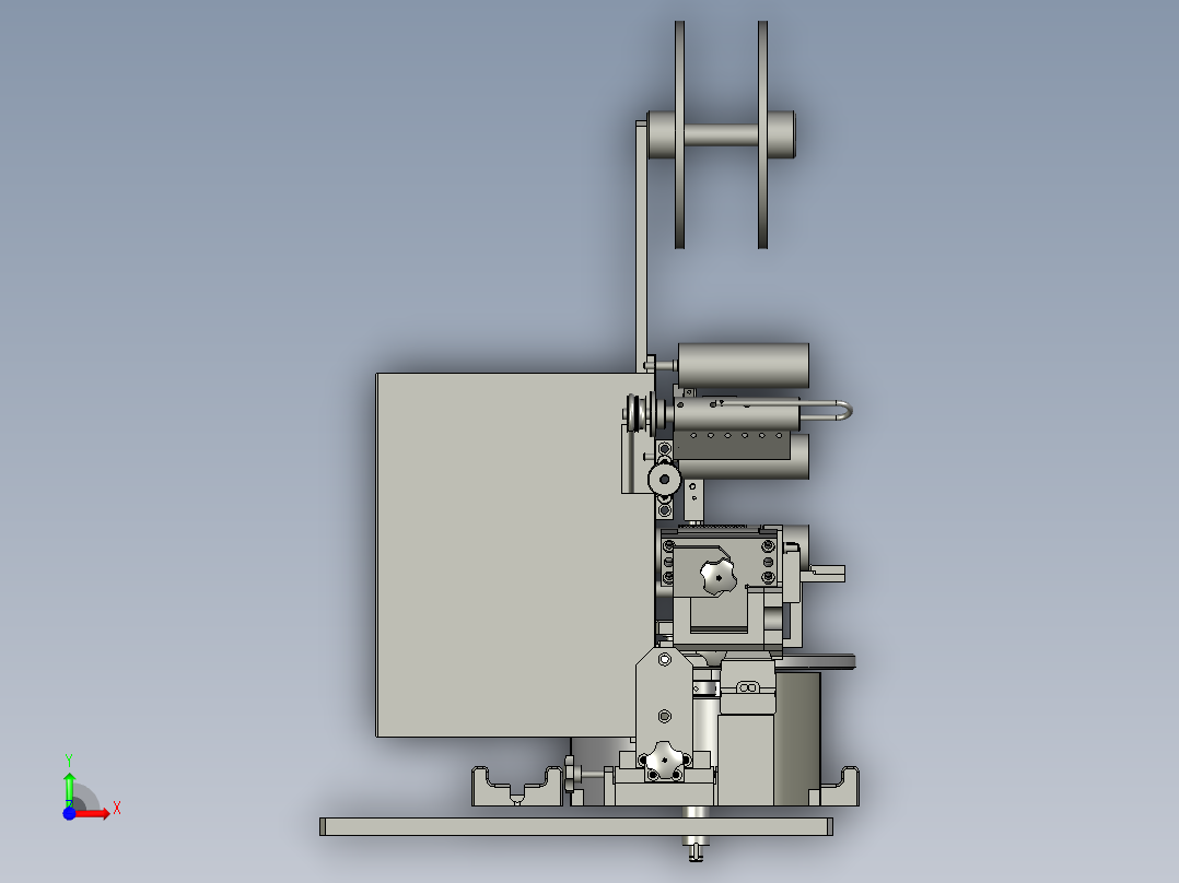 半自动裁切平面贴膜机前视图