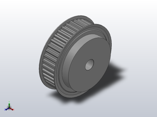 小凸缘型梯形齿同步带轮T10型_ST10DC-40-30-dc20-A正等轴测缩略图