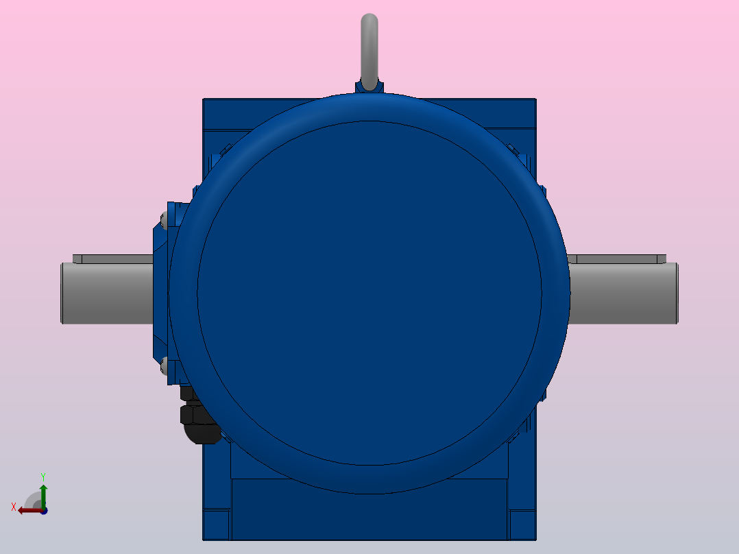 S37底脚轴伸式安装斜齿-蜗轮蜗杆减速机S37-Y0.18-4P-10.27-M1-0°-A+B后视图