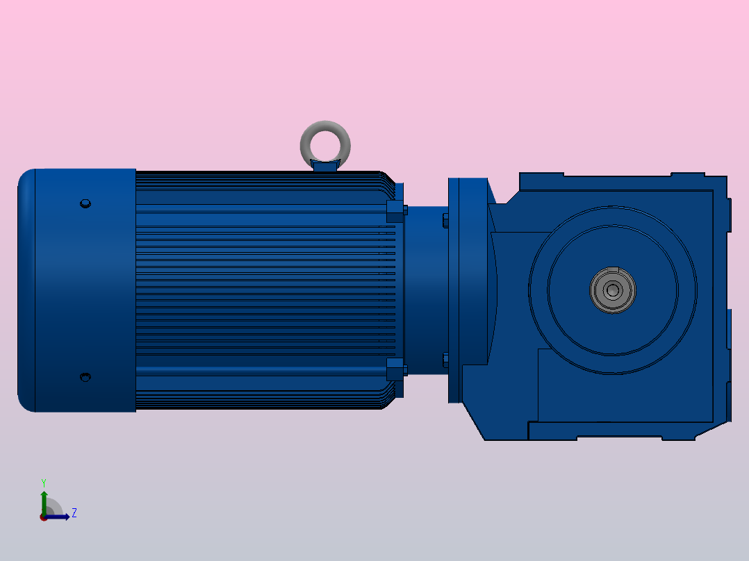 S37底脚轴伸式安装斜齿-蜗轮蜗杆减速机S37-Y0.18-4P-10.27-M1-0°-A+B左视图