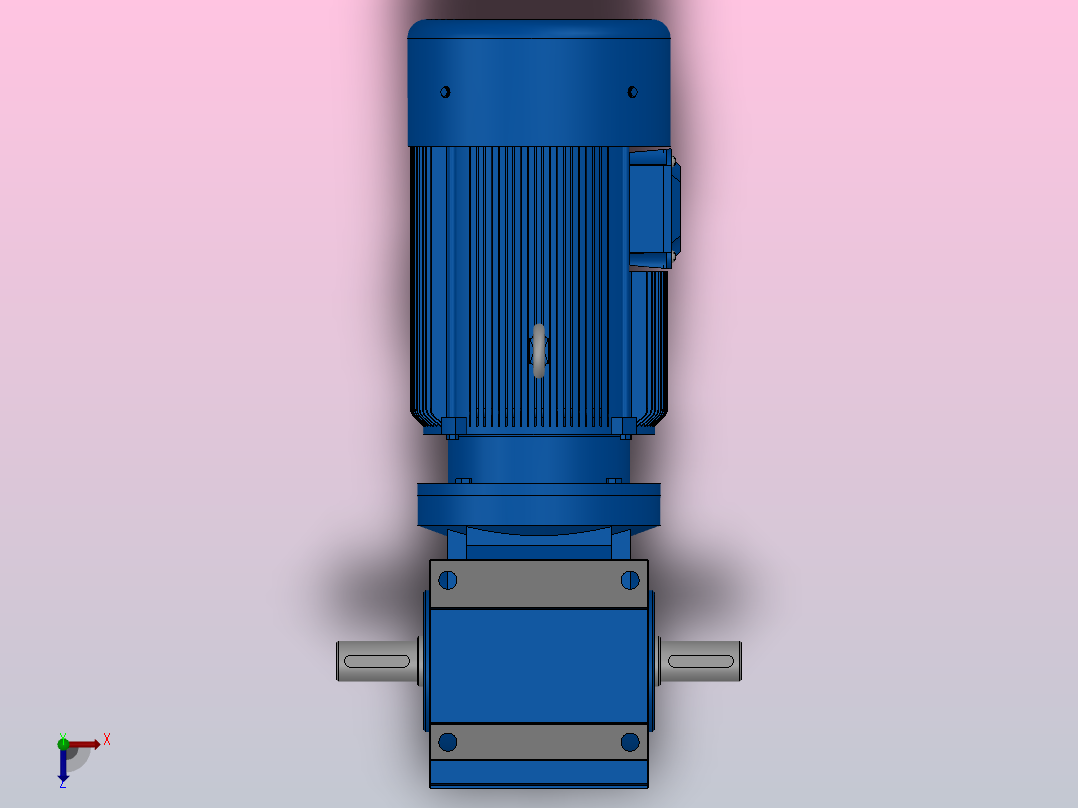 S37底脚轴伸式安装斜齿-蜗轮蜗杆减速机S37-Y0.18-4P-10.27-M1-0°-A+B俯视图