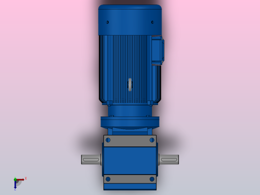 S37底脚轴伸式安装斜齿-蜗轮蜗杆减速机S37-Y0.18-4P-10.27-M1-0°-A+B俯视缩略图