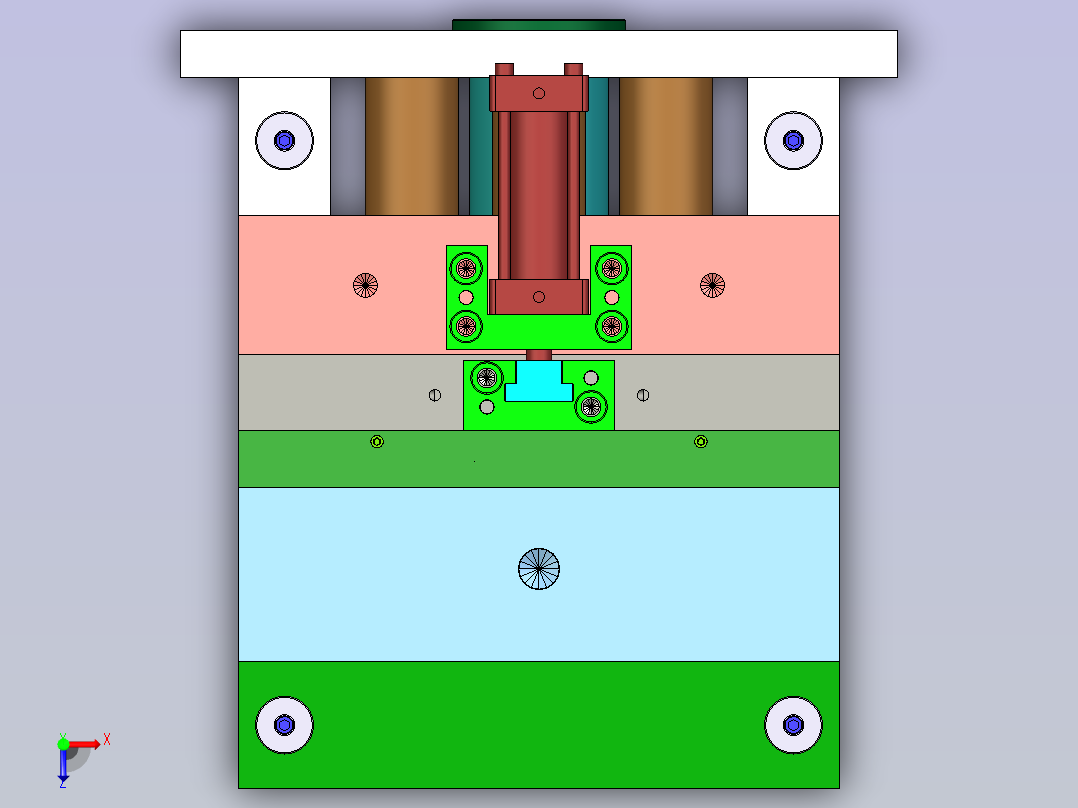 精致水壶模具设计俯视图