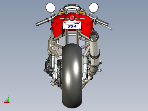 本田摩托车CATIA V5 r21模型后视缩略图