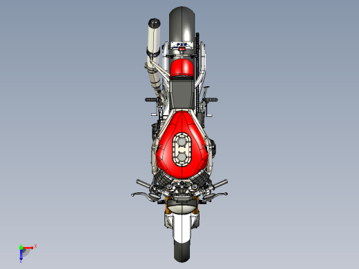 本田摩托车CATIA V5 r21模型俯视缩略图