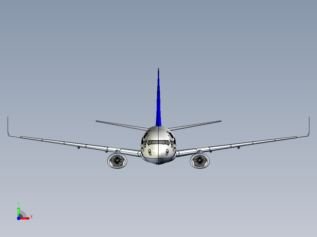 波音737客机飞机模型前视图