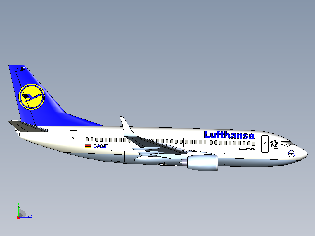 波音737客机飞机模型左视图