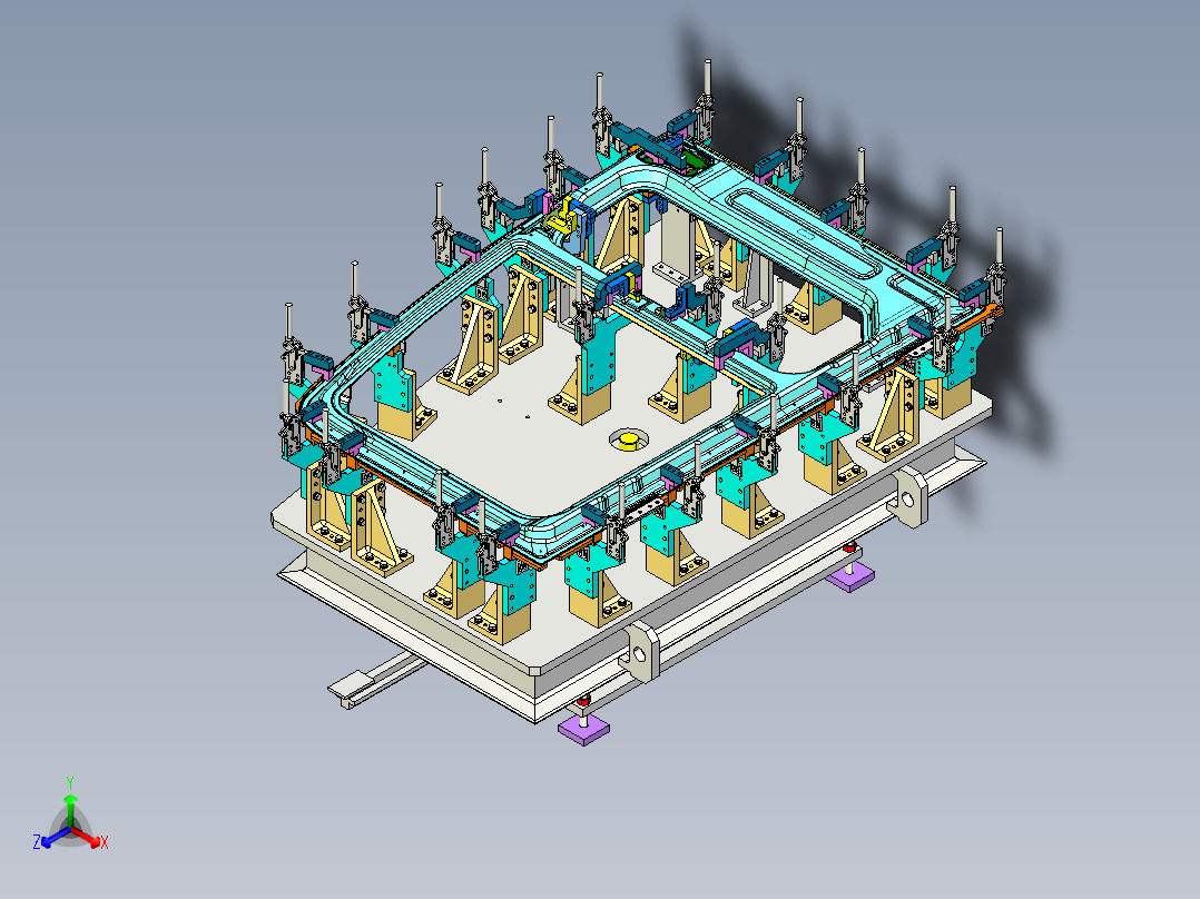 可旋转焊接夹具正等轴测图