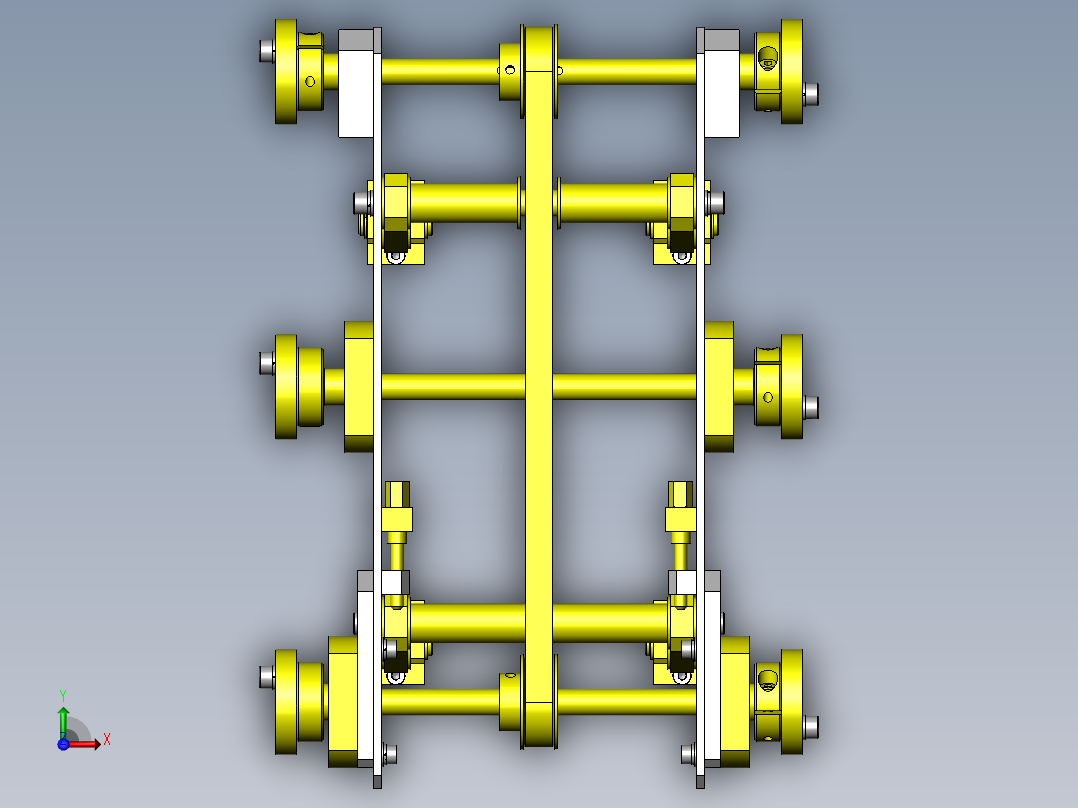 托盘垂直转移机构俯视图