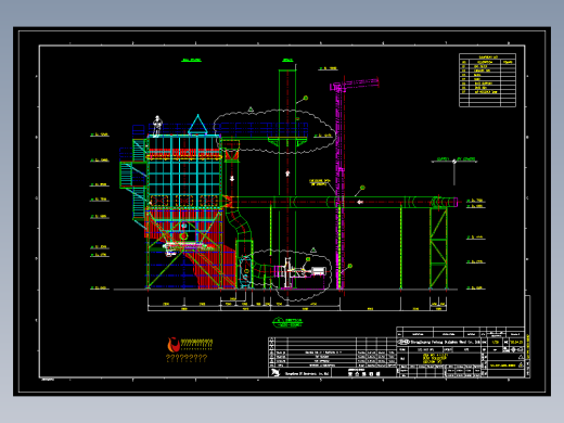 韩国设计5万风量布袋除尘器系统详图