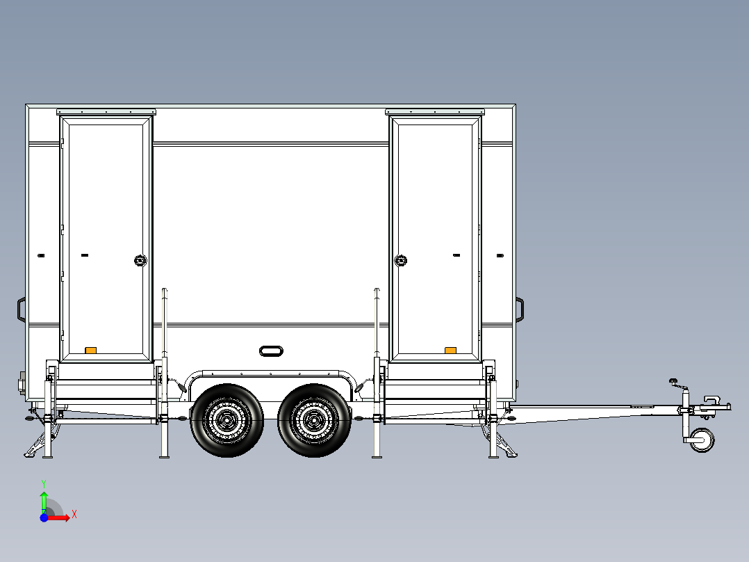 拖车旅行车前视图