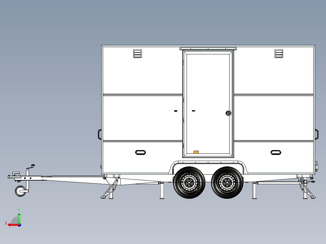 拖车旅行车后视图