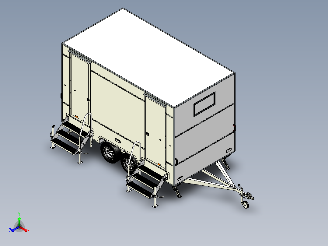 拖车旅行车正等轴测图