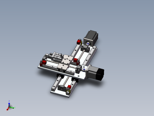 两轴丝杆型十字滑台3d图纸 +cad图 XY机械手丝杆型模组滑台3d模型