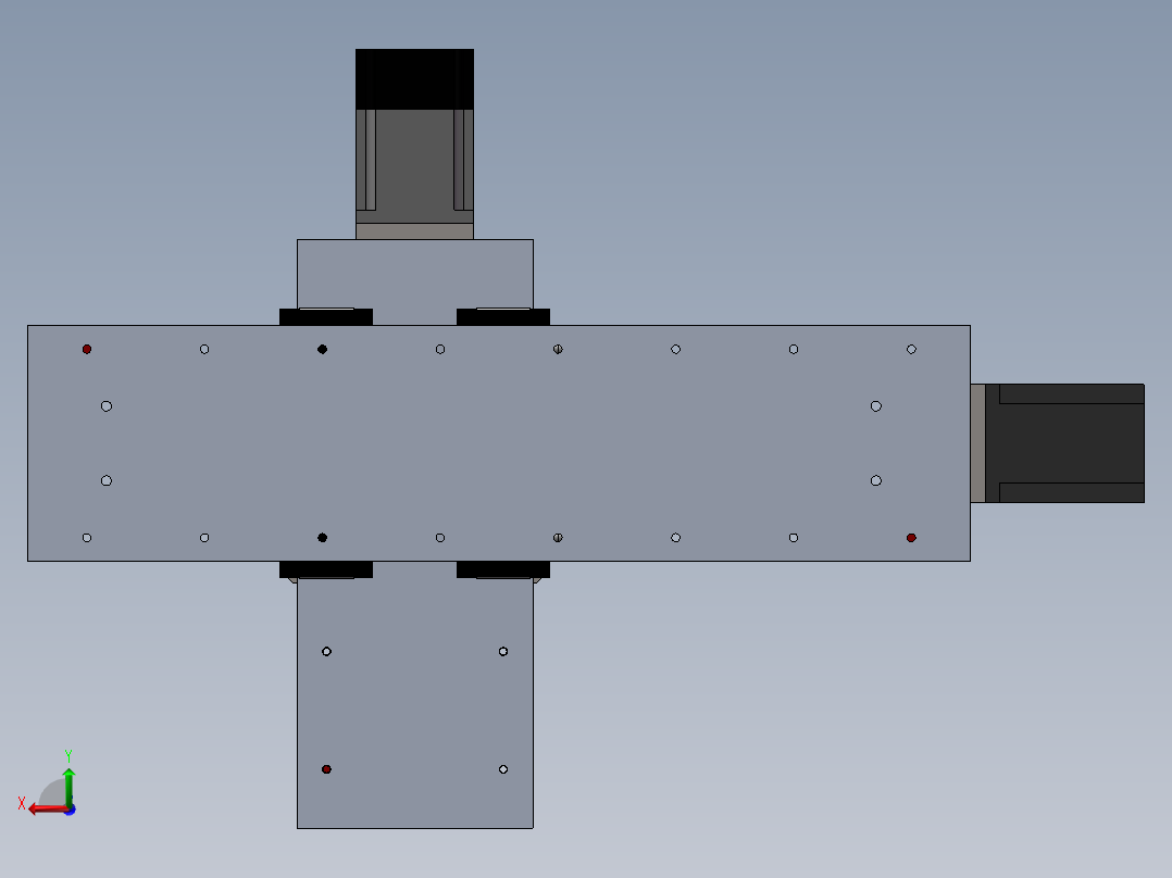 两轴丝杆型十字滑台3d图纸 +cad图 XY机械手丝杆型模组滑台3d模型后视图