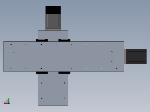 两轴丝杆型十字滑台3d图纸 +cad图 XY机械手丝杆型模组滑台3d模型后视缩略图
