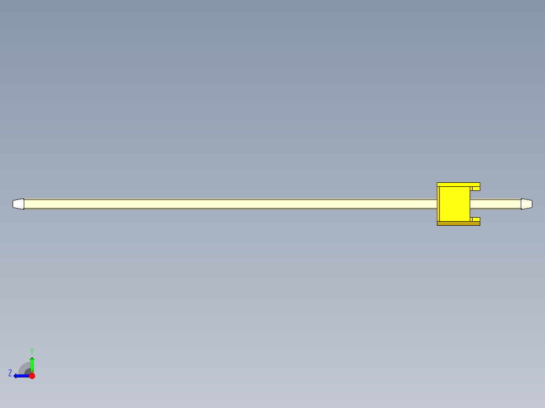 彩色公头100mil（2.54mm）系列-DS1021_yellow_1x07p_100mil_Type43_rev1.0右视图