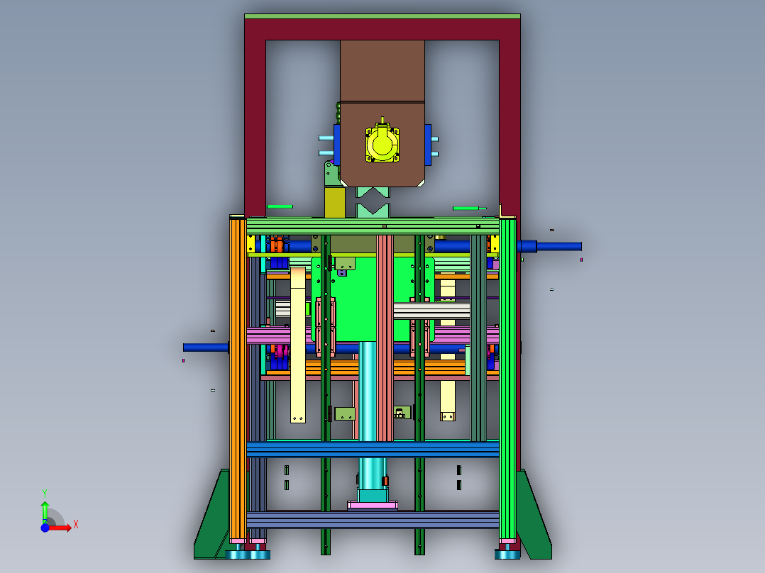 汽车转向横拉杆壳体球座的装配产线前视图