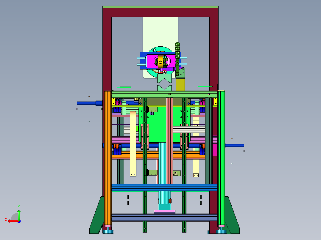 汽车转向横拉杆壳体球座的装配产线后视图