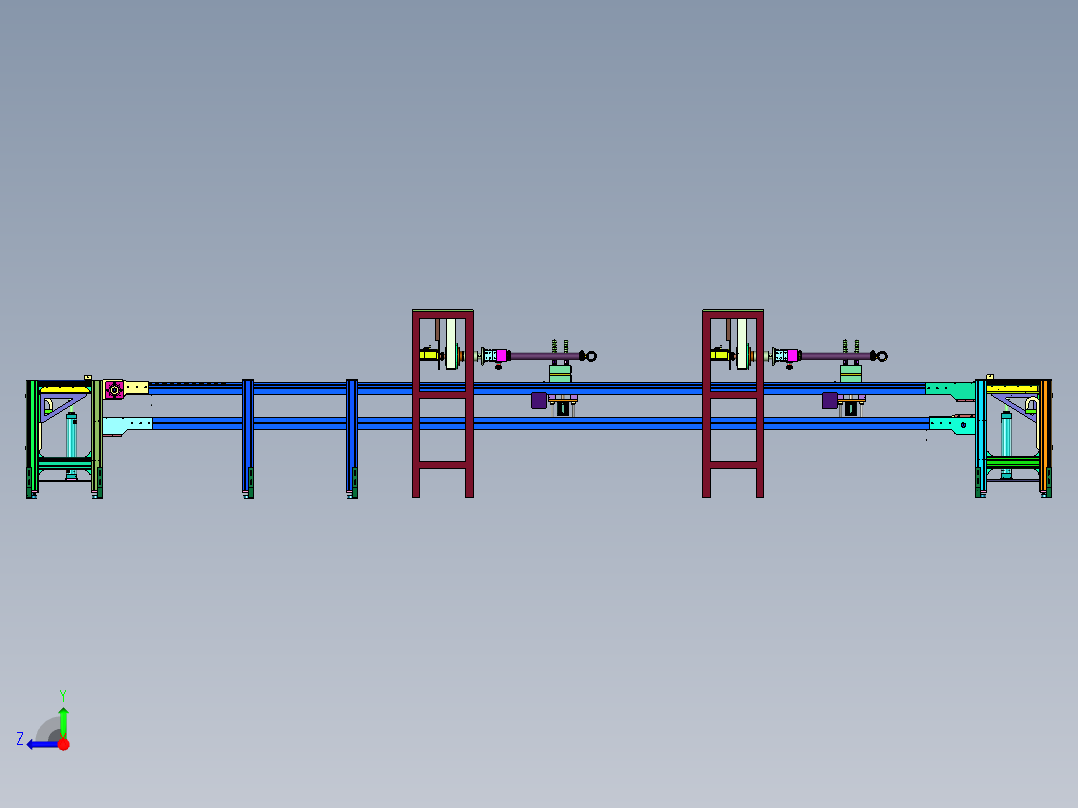 汽车转向横拉杆壳体球座的装配产线右视图