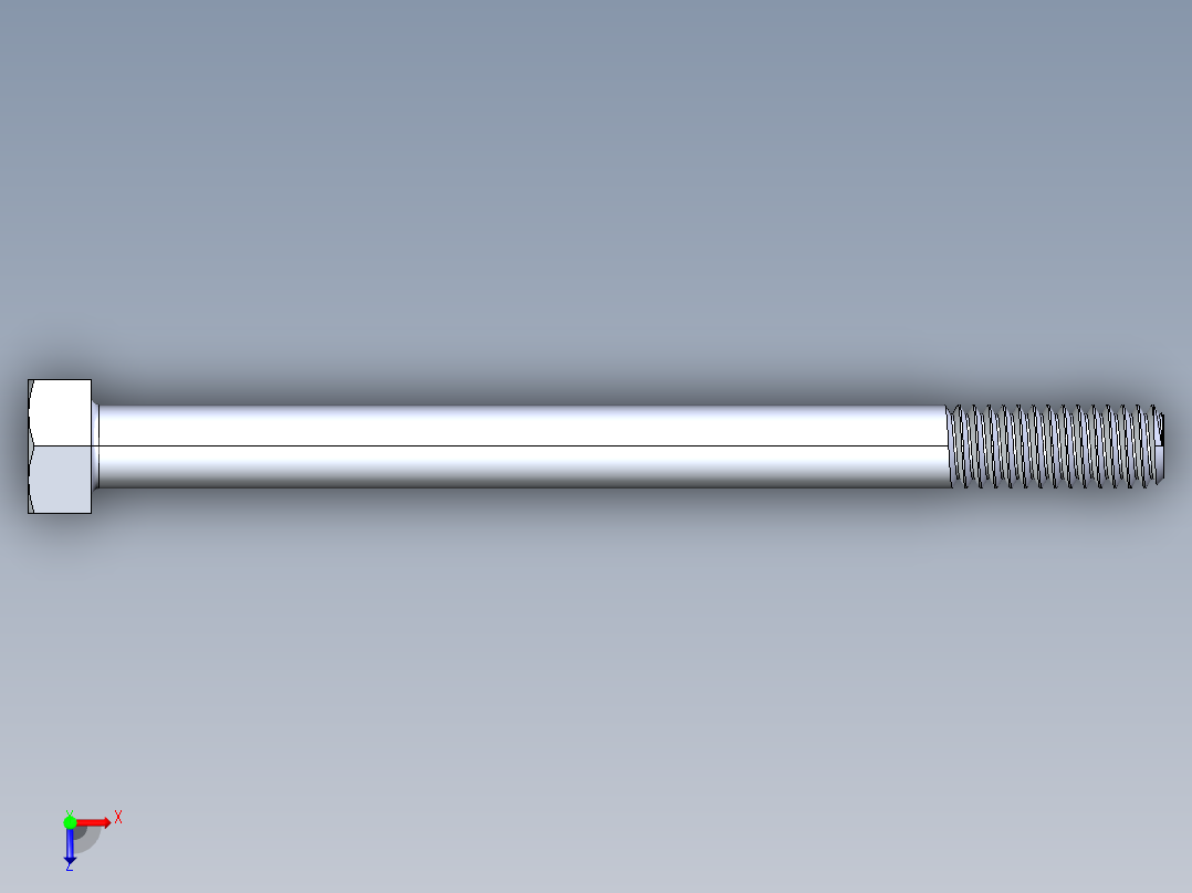 UNC 六角螺栓-Hex Bolt 0.3125-18 x 4俯视图