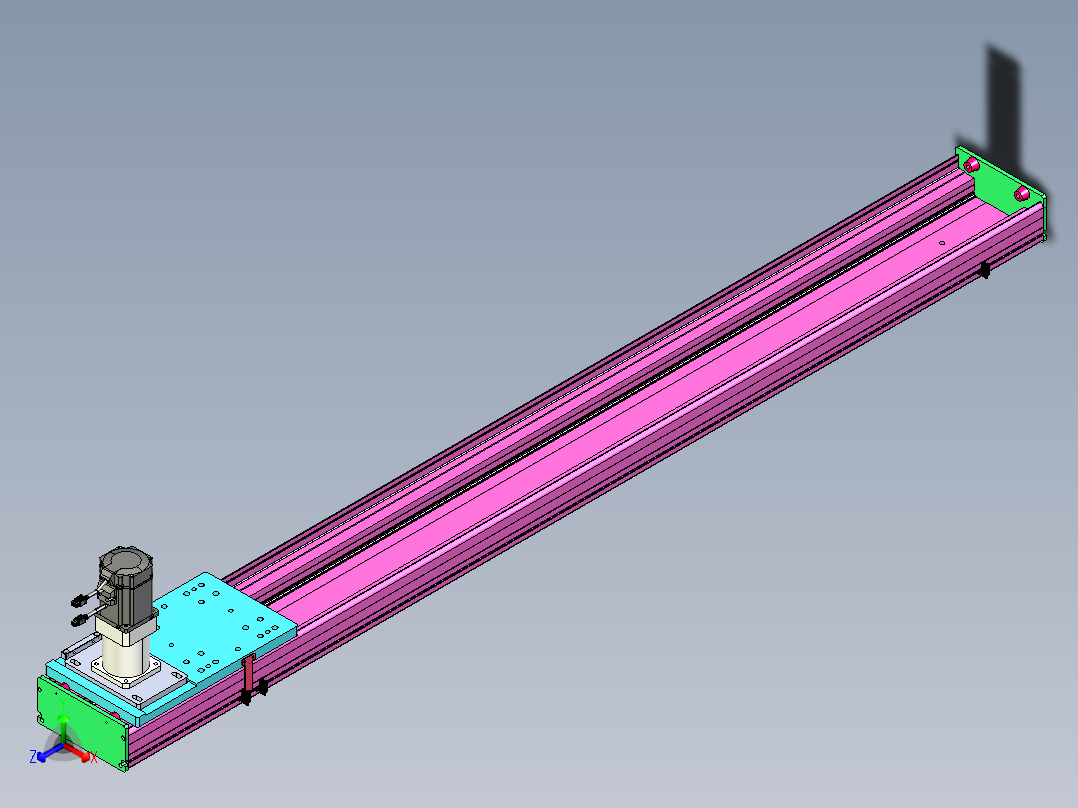 东锦齿条传动DH210G-L167-S1750-BU-减速机+P750W主视图
