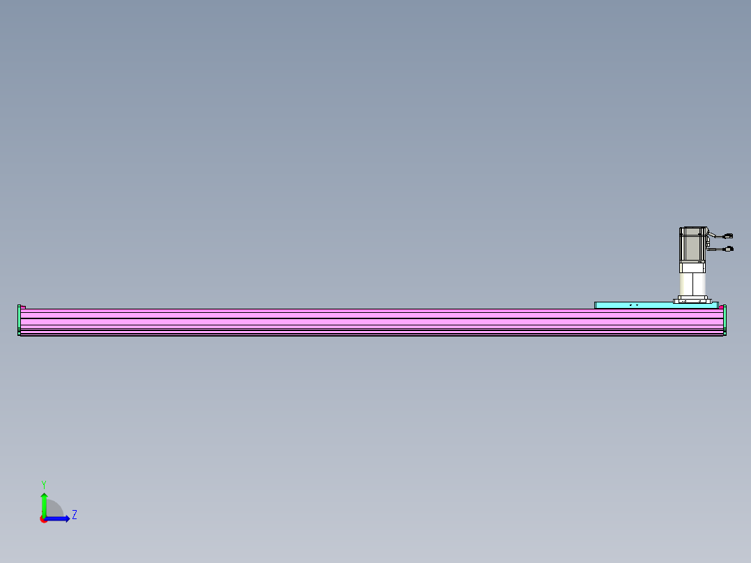 东锦齿条传动DH210G-L167-S1750-BU-减速机+P750W左视图