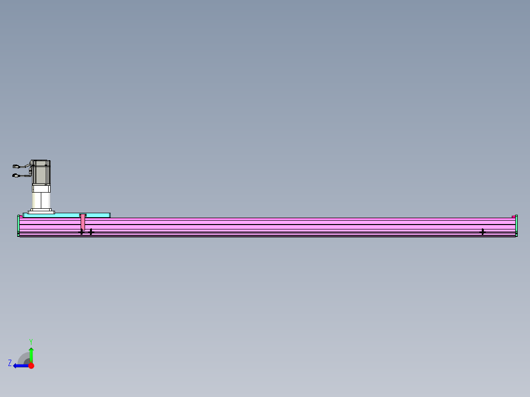 东锦齿条传动DH210G-L167-S1750-BU-减速机+P750W右视图